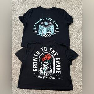 Black Graphic Crop Tops with Bold Designs